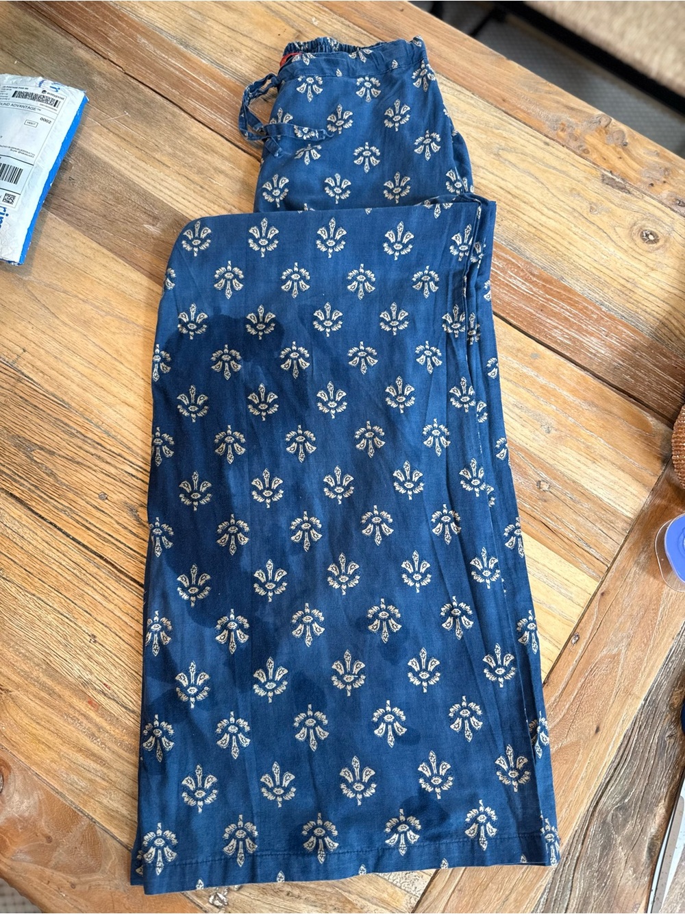 Ravi Ratan Wide Leg Blue Printed Capris